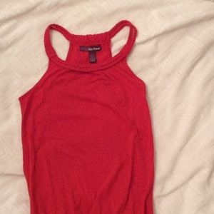 Braided straps red tank top